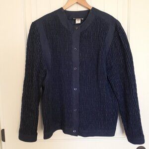 Vintage Hamilton Shirred Cotton Denim Button Up Jacket Blue Size 16